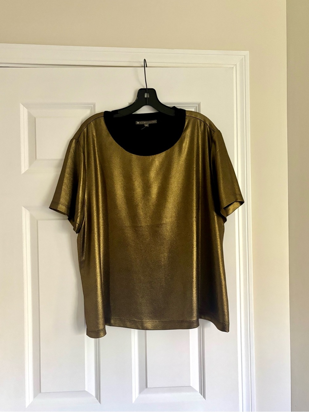 Metallic Gold Short-Sleeve Women’s Top